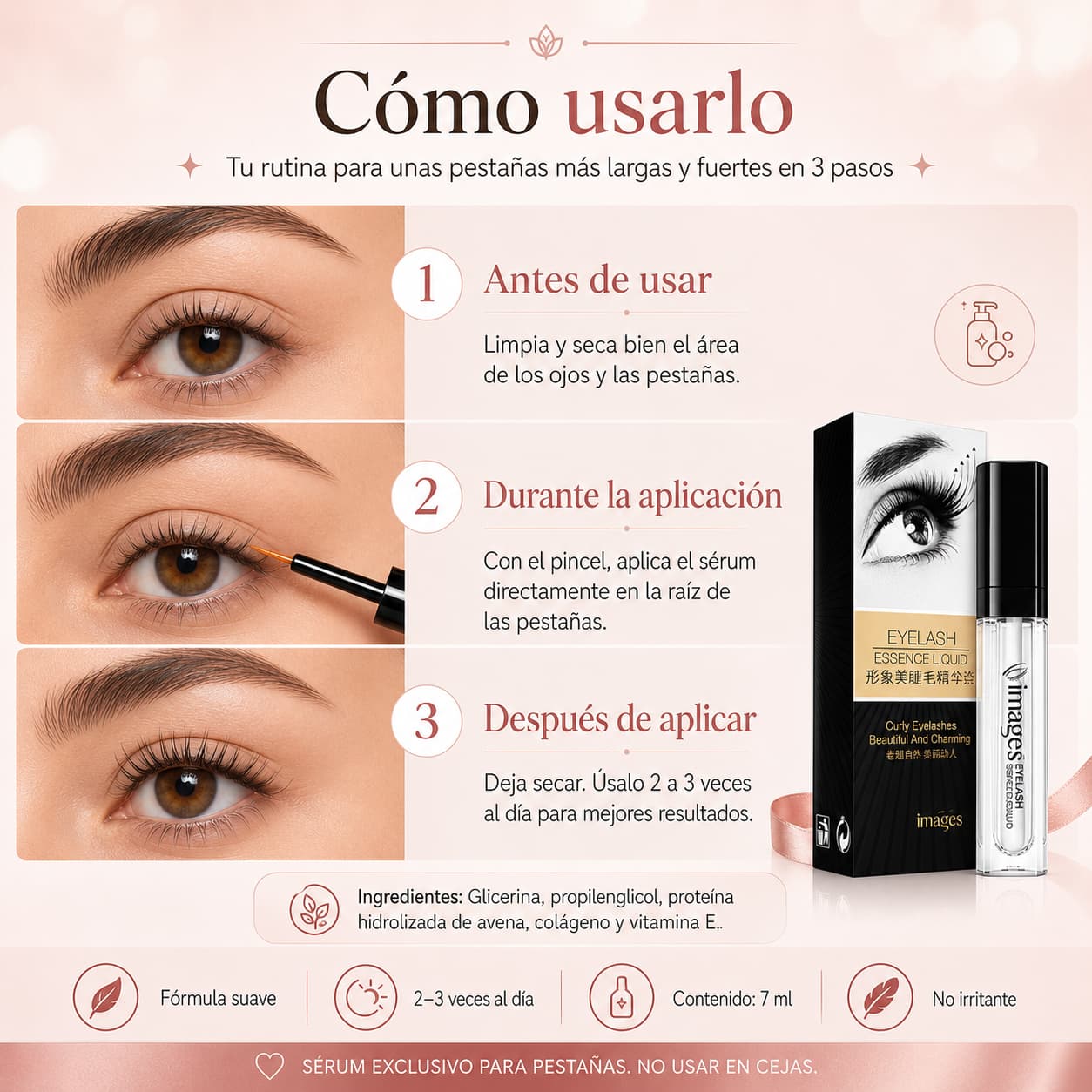 Sérum Potenciador de Pestañas y Cejas 2 en 1